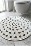 Round Multi-Purpose Bathroom Mat Non-Slip Base Foot Mat 50X50 Modern Patterned Soft Base - 2