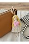 Handmade Macrame Baby Ornament – Pink Heart Angel Figurine for Car Mirror, Bag and Children's Room Decoration - 5