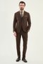 Straight Slim Fit Wide Collar Men's Suit with Handkerchief Detail Coffee - 45444.26Y - 3