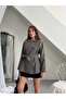 Women's Regular Fit Crew Neck Belted Trench Coat Trench Coat - 3