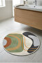 Round Multi-Purpose Bathroom Mat Non-Slip Base Foot Mat 50X50 Modern Patterned Soft Base