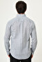 Straight Slim Fit Button-Collar Linen Men's Shirt Gray - 27147.26Y - 4