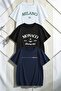 Unisex White Black Navy Blue 3-Piece Design T-Shirt Set