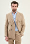 Straight Slim Fit Wide Collar Double Breasted Pocket 100% Linen Men's Jacket Mink - 41488.26Y - 4