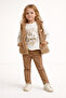 Girl's Plush Vest and Belted Suit, Stylish 3-Piece Combination, Ages 2-5 - 3