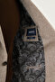 Gray Slim Fit Mono Collar Linen Men's Jacket Brown - 41453.25Y - 7