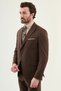 Straight Slim Fit Wide Collar Men's Suit with Handkerchief Detail Coffee - 45444.26Y - 4