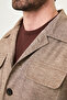 Gray Slim Fit Pocket Lapel Men's Trenchcoat Brown - 21338.26Y - 2