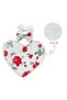 - Amara Heart Shaped Baby Bib and Ribbon Bow Headband Set - Floral White- 0Y to 4Y - 2