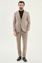 Gray Slim Fit Mono Collar Linen Men's Jacket Brown - 41453.25Y - 3