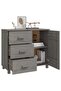 Sideboard HAMAR Light Grey 90x40x80 cm Solid Pinewood - 5