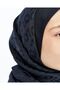 Alia Jacquard 60% Lyocell 40% Cotton Shawl-4-Navy Blue - 3