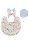 - Isabella Ribbon Headband and Reversible Baby Bib For Babies - Floral Blue - 0Y to 4Y - 2