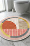 Round Multi-Purpose Bathroom Mat Non-Slip Base Foot Mat 50X50 Modern Patterned Soft Base - 2
