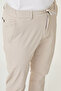 Straight Super Slim Fit Elastic Waist Drawstring Men's Trousers Beige - 38354.26Y - 2