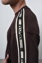 Men's Striped Detailed Regular Fit T-Shirt Trousers Set Brown - 5