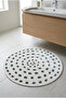 Round Multi-Purpose Bathroom Mat Non-Slip Base Foot Mat 50X50 Modern Patterned Soft Base