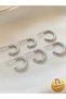Silver Color Gift 3 Pair Tube Hoop Earrings - 2