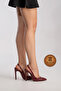 Genuine Leather Claret Red Patent Leather Pointed Toe Flat Sole Stiletto High Heeled Shoes Nova - 7