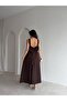 Lydi̇a Bow Detailed Maxi Dress 4818 - Bitter Brown - 3