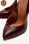 Genuine Leather Burgundy Leather Pointed Toe Flat Sole Stiletto High Heel Shoes Nova - 3