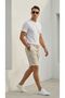 Men's Linen Shorts with Elastic Waist and Drawstrings, Summer Comfortable Cut, Daily Casual Bermuda Shorts - 7