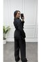 Women's Slim Shawl Collar Belted Kimono Pants Set - 4