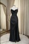 Elegant Satin Corset Evening Dress – Sleeveless, Draped Bodice, High Slit, Slim Fit Maxi Dress - 3