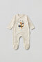 Baby Boy Booties Jumpsuit Pilot Giraffe Printed Snap Fastener Ecru Bodysuit Jumpsuit 5368 - 2