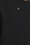 40181 Black Gold Button Detail Short Sleeve Knit Dress - 5