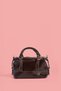 Women's Bitter Brown Shiny Patent Leather Star Charm Detailed Hand and Shoulder Strap Bag - 7