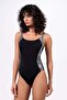 Women's U-Neck Gathered Lurex Fabric Gathered Swimsuit