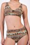 Women's Adjustable Strap Lurex Patterned Gathered High Waist Bikini Set - 2