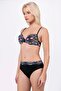 Women's Geometric Textured Patterned Underwire Supported Bikini Set - 3