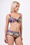 Women's Plus Size Underwire Supported Yellow Pink Patterned Bikini Set - 4