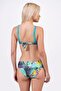 Women's U Detailed Patterned Gathering Bikini Set - 4
