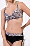 Women's Plus Size Underwire Supported Gray Black Patterned Bikini Set - 2