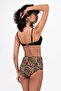 Women's Leopard Patterned High Waist Bikini Set with Accessories - 2