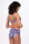 Women's Plus Size Underwire Supported Blue Ethnic Patterned Bikini Set - 3