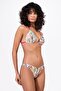 Women's Patterned Special Lurex Fabric Half-Padded Triangle Bikini Set - 3