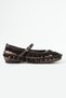 Women's Brown Floral Detailed Tulle Ballerina Shoes Women's Mary Jane Transparent Design Ranova - 5