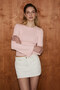 Lier women's soft and flexible fabric wide sleeve body-fitting pink blouse - 2