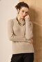 Women's Button Detailed Sweater Stone 25203