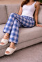100% Cotton Knitted Elastic Waistband Printed Patterned Stylish and Comfortable Women's Pajama Bottoms - 7
