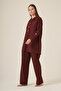 Women's Comfortable Fit Tencel Linen Set Plum 31308 - 2