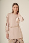 Women's Pleated Skirt Suit Beige 31309 - 5