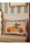 Car Patterned Double-Sided Children's Room Checkered Suede Throw Pillow Cover - 30X50Cm - Throw Pillow Cover