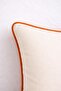 Decorative Pillow Cover with Piping – Cream & Orange Energy - 2