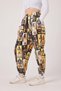 Women's Street Style Printed Crinkled Sports Harem Pants - 3