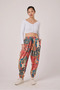 Women's Street Style Printed Crinkled Sports Harem Pants